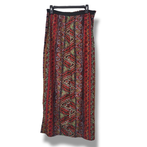 🌿Elan Women's Medium Boho Patterned Front Split Panel Maxi Skirt-CUTE!! - Picture 7 of 11